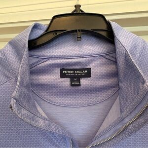 Peter Millar Crown Crafted Light Blue Performance Quarter-Zip Pullover